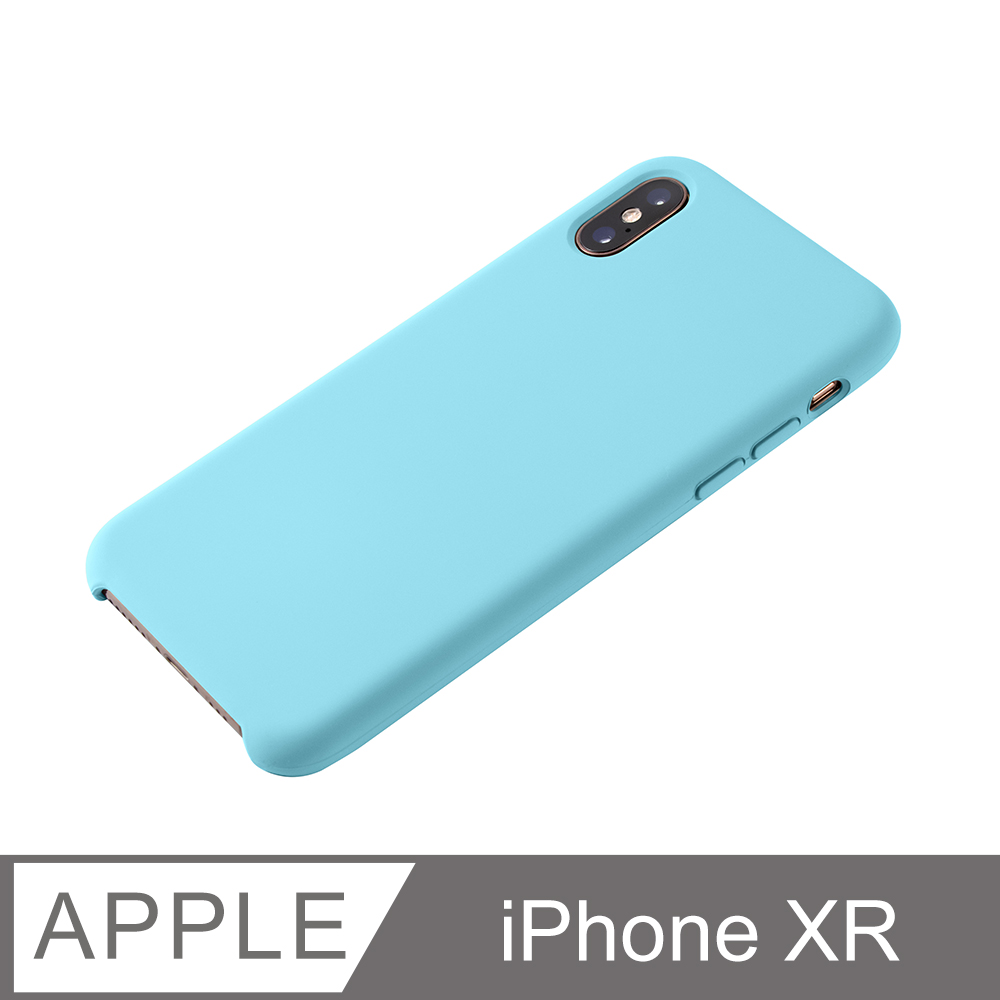 【液態矽膠殼】iPhone XR 手機殼 iXR 保護殼 矽膠 軟殼 (天藍)