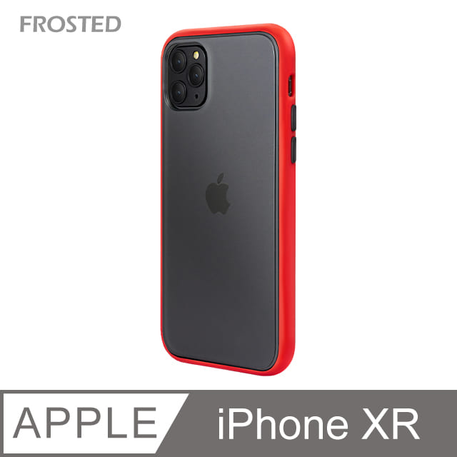 【個性撞色防摔】iPhone XR 手機殼 iXR 親膚手感 鏡頭加高 不留指紋(紅+黑鍵)