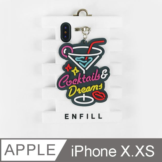 【Candies】手拿系列磚牆手機殼(雞尾酒) - iPhone X.XS