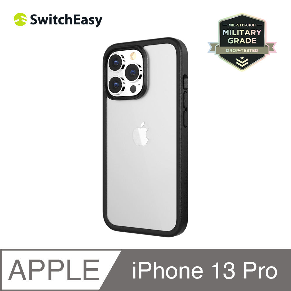 美國魚骨 SwitchEasy iPhone 13 Pro 6.1吋 AERO Plus 超薄防摔保護殼 透明黑(支援MagSafe)