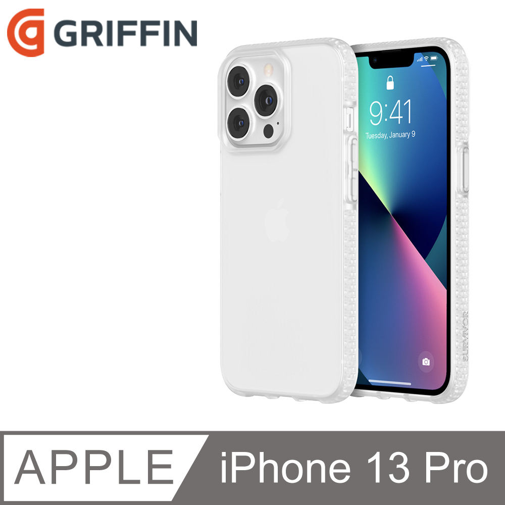 Griffin iPhone 13 Pro (6.1吋) Survivor Clear軍規防摔殼-透明(1.8米防摔)