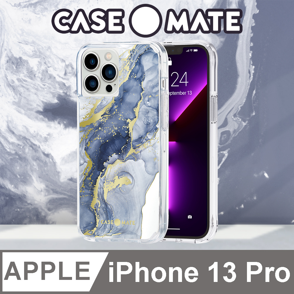 美國 Case●Mate iPhone 13 Pro Print 個性防摔殼 - 深藍大理石
