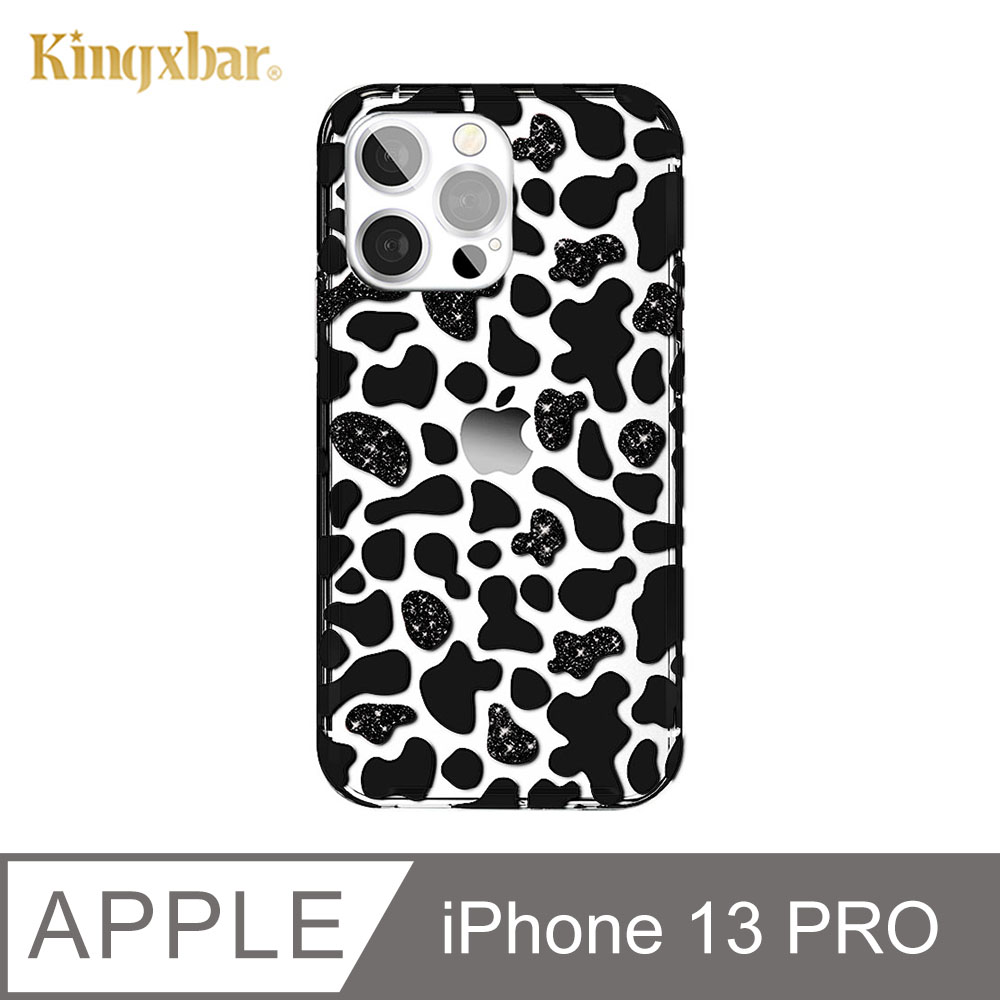 Kingxbar 魅系列 iPhone 13 Pro 手機殼 i13 Pro 野性魅力亮閃保護殼 (乳牛)