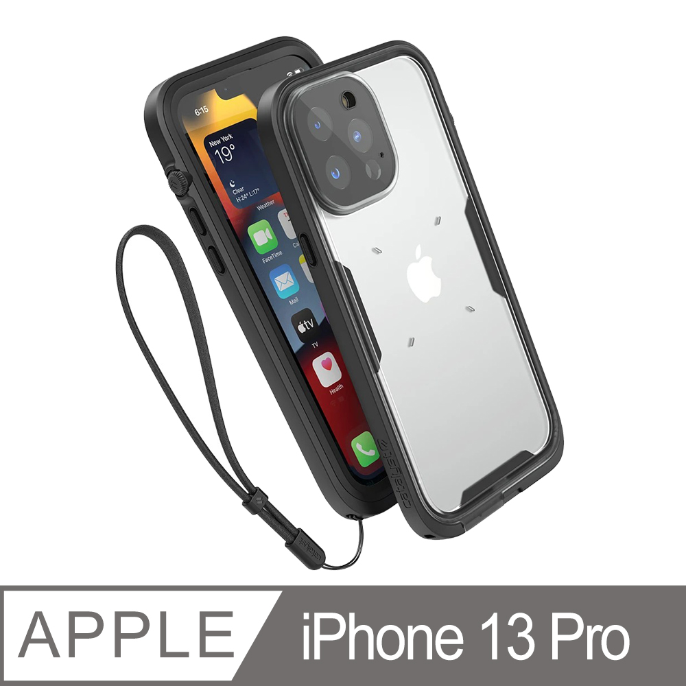 catalyst iPhone13 Pro (3顆鏡頭) 6.1吋專用 IP68防水軍規防震防泥超強保護殼 ●黑