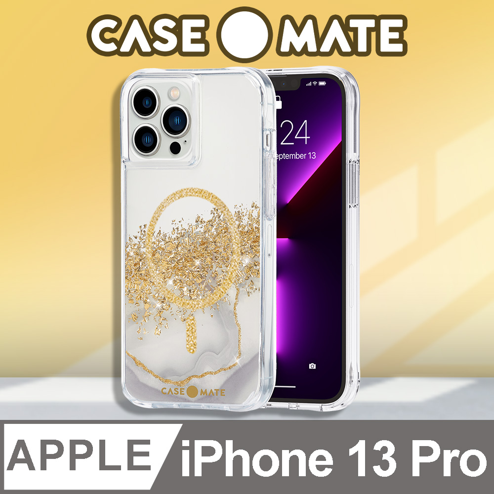 美國 Case●Mate iPhone 13 Pro Karat Marble 鎏金石紋防摔抗菌MagSafe版保護殼