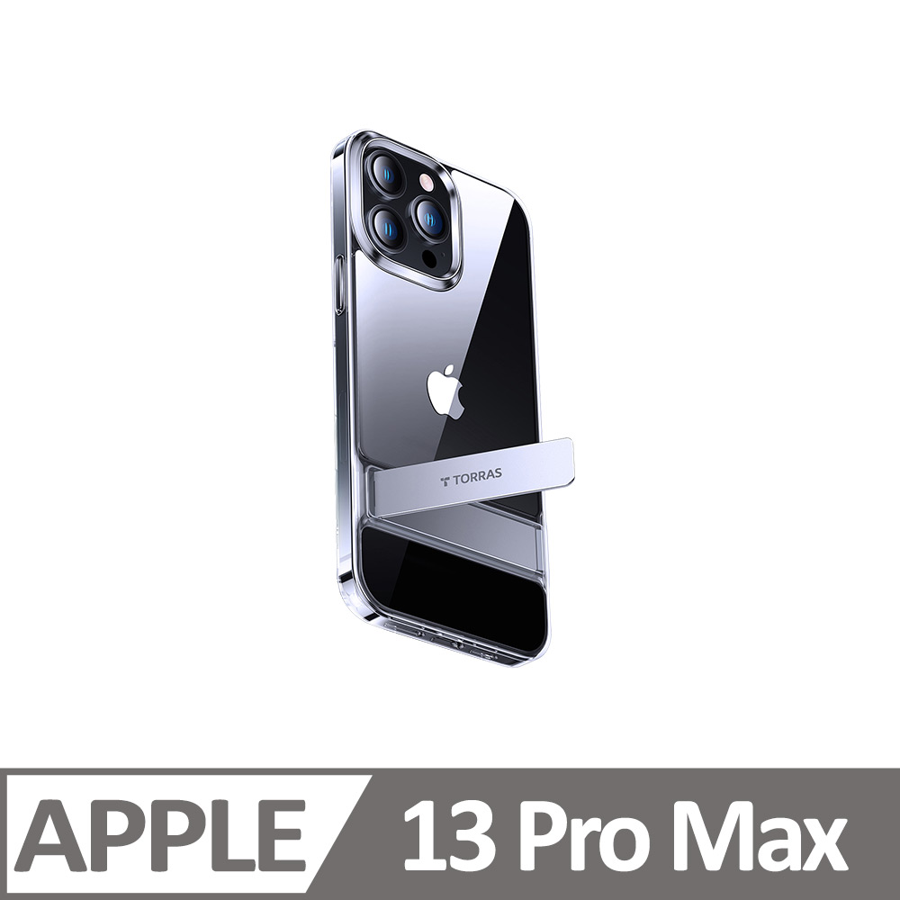TORRAS UPRO 隱藏支架防摔手機殼for iPhone 13 Pro Max-透明