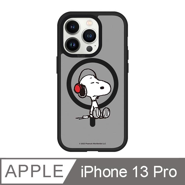 iPhone 13 Pro 6.1吋 SNOOPY史努比 聽音樂極光霧透MagSafe iPhone手機殼