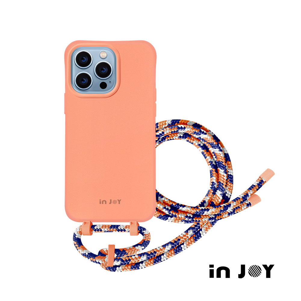 INJOY mall iPhone 13/12/11/XR/XS/X/SE3 系列 可拆式 Urban Colourful 早安橘 背繩防摔手機殼 A款