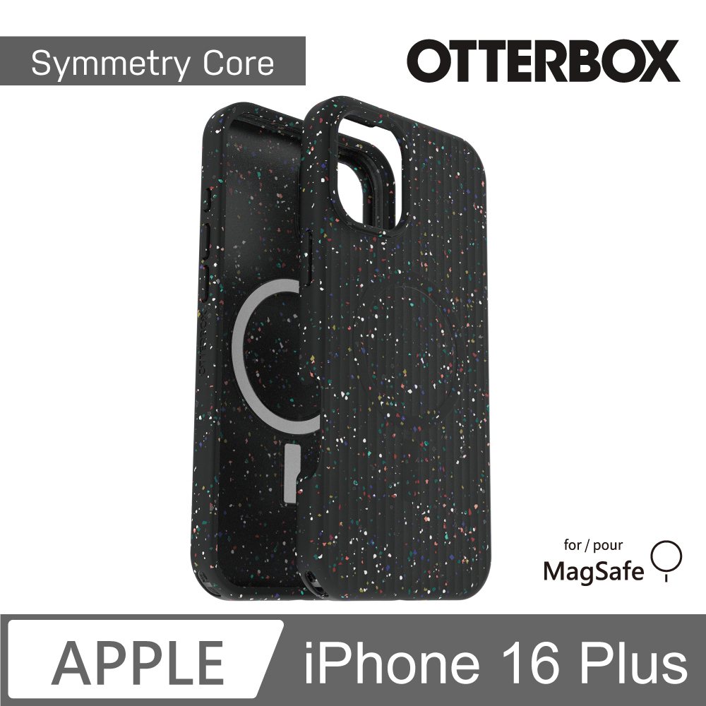 【OtterBox】iPhone 16 Plus 6.7吋 Symmetry Core 炫彩幾何保護殼-午夜黑(支援MagSafe)