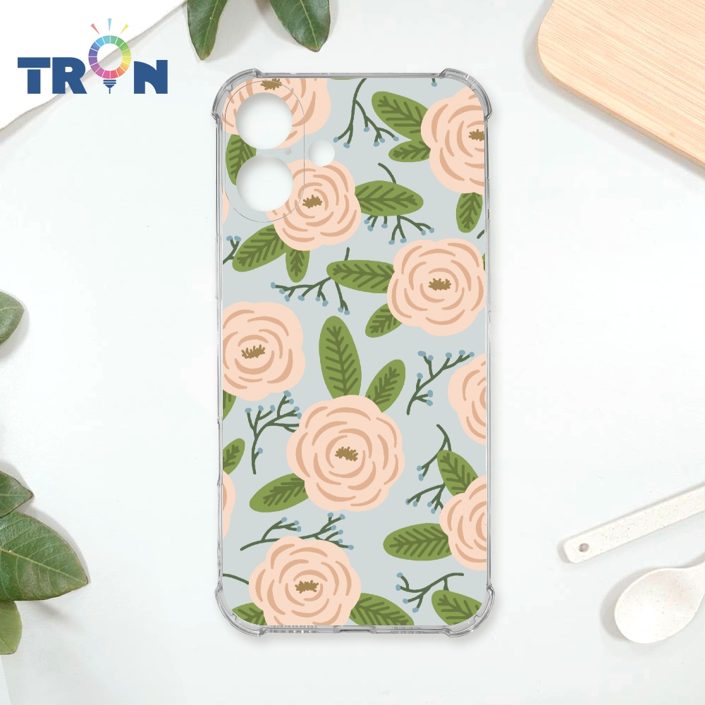 TRON IPhone 16 PLUS 平塗手繪花D款 四角防摔殼 手機殼