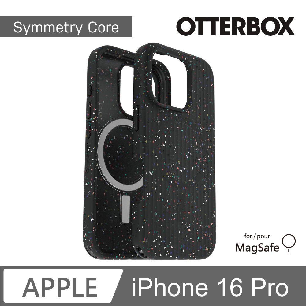 【OtterBox】iPhone 16 Pro 6.3吋 Symmetry Core 炫彩幾何保護殼-午夜黑(支援MagSafe)