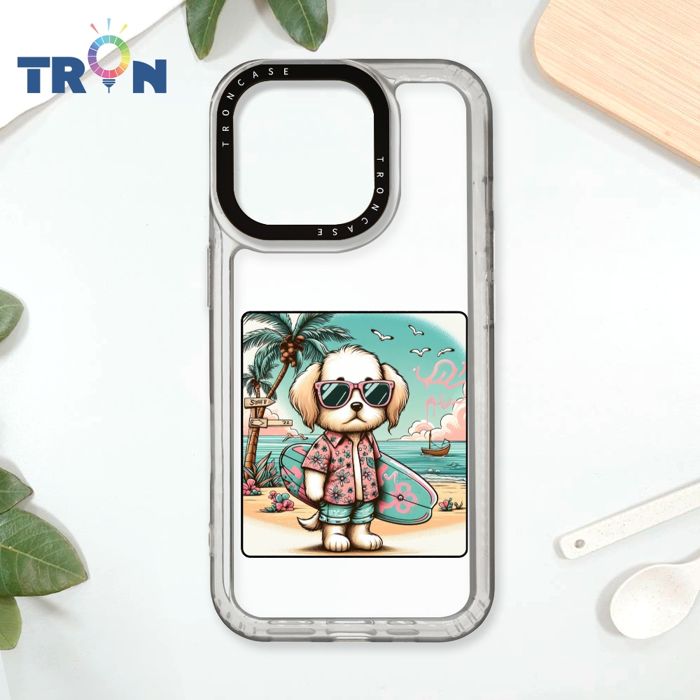 TRON iPhone 16 Pro 夏日衝浪單圖 太空殼 透黑款 手機殼