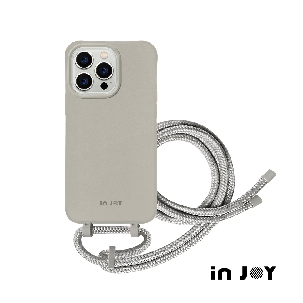 INJOY mall iPhone 16/15/14/13/12/SE3 系列 可拆式 Urban Basic 冰河灰 背繩防摔手機殼 A款