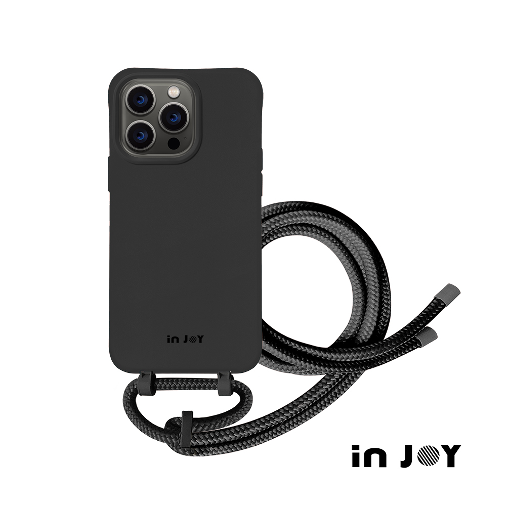 INJOY mall iPhone 16/15/14/13/12/SE3 系列 可拆式 Urban Basic 經典黑 背繩防摔手機殼 A款