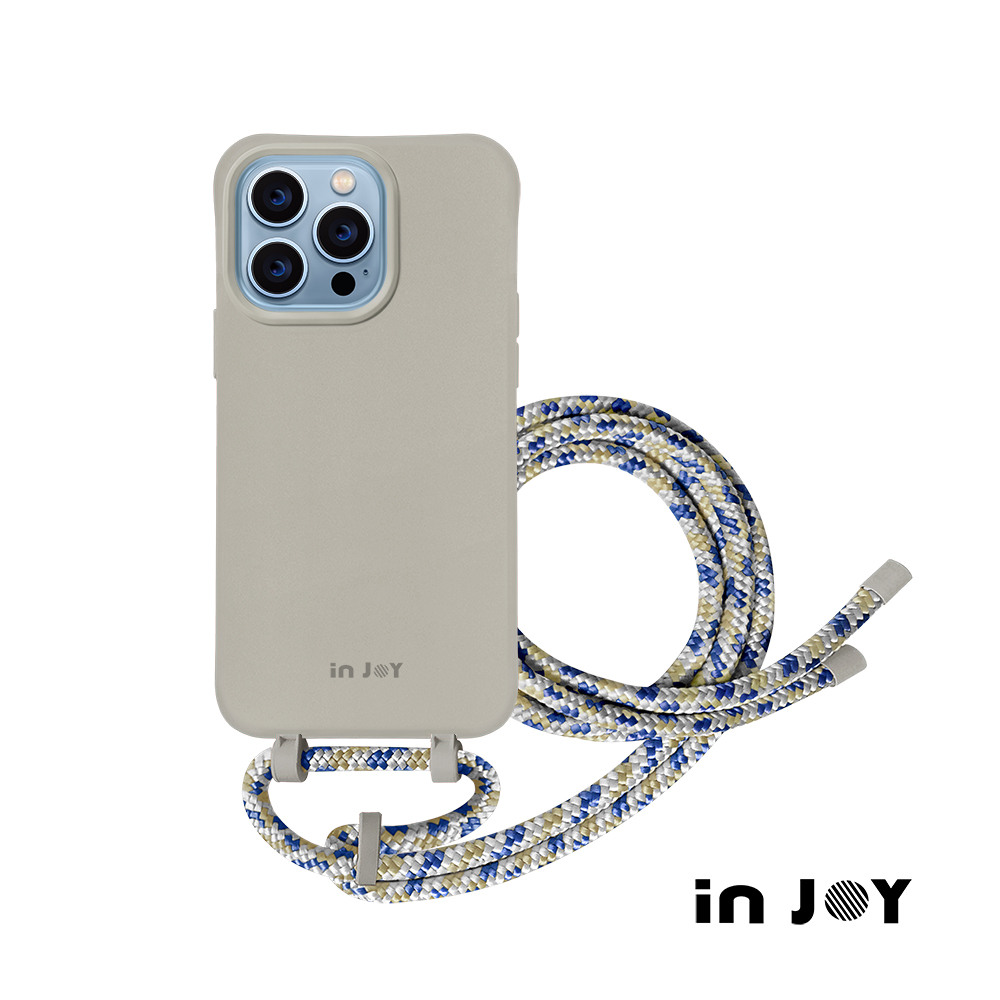 INJOY mall iPhone 16/15/14/13/12/SE3 系列 可拆式 Urban Colourful 太空灰 背繩防摔手機殼 A款