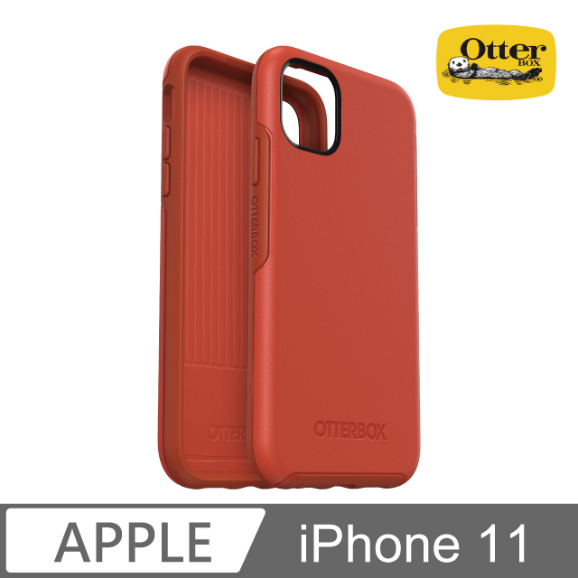 OB iPhone 11 Symmetry炫彩幾何保護殼-橘紅