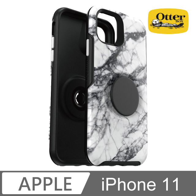 OB+POP iPhone 11 Symmetry 炫彩幾何泡泡騷保護殼-白大理石