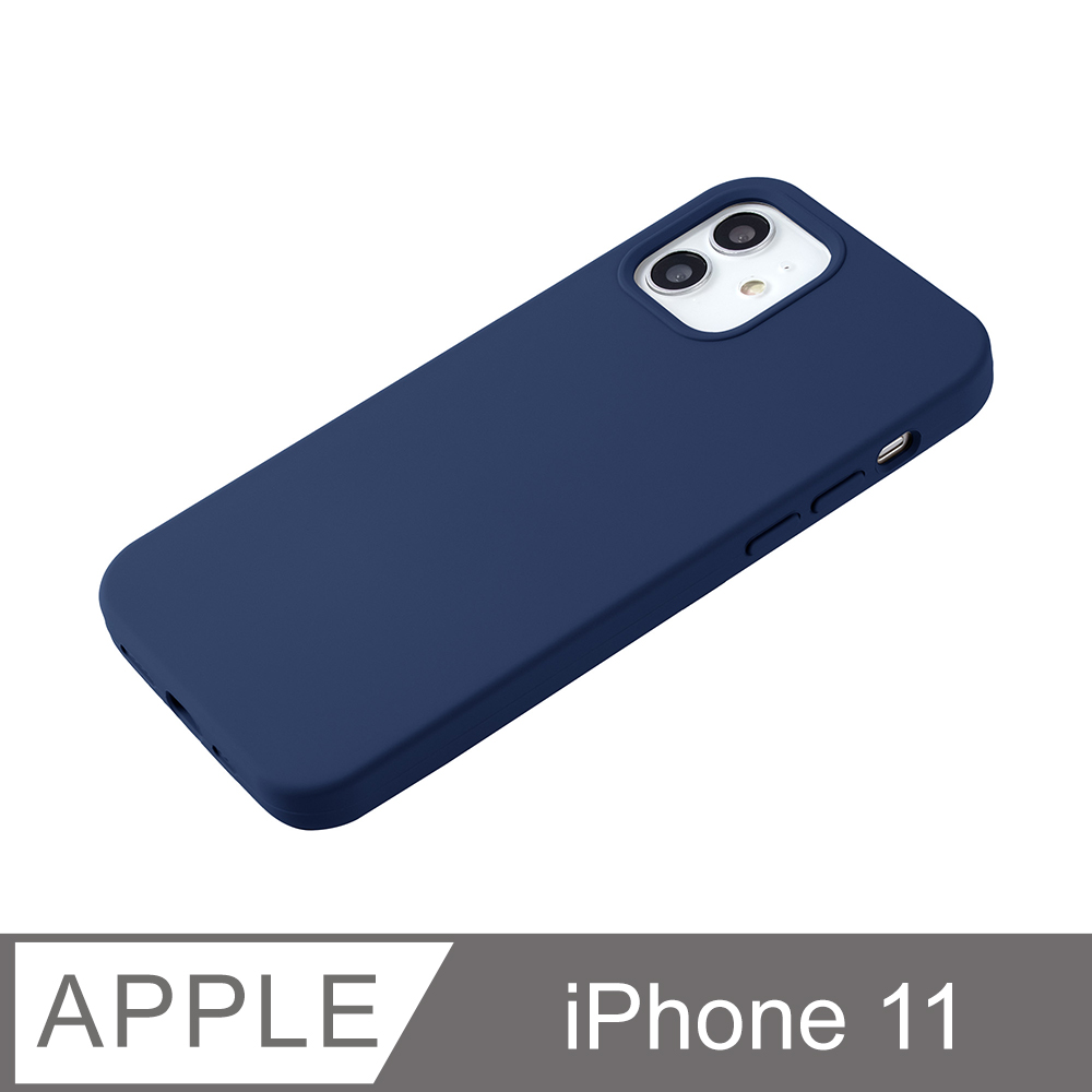 【液態矽膠殼】iPhone 11 手機殼 i11 保護殼 矽膠 軟殼 (藏青)