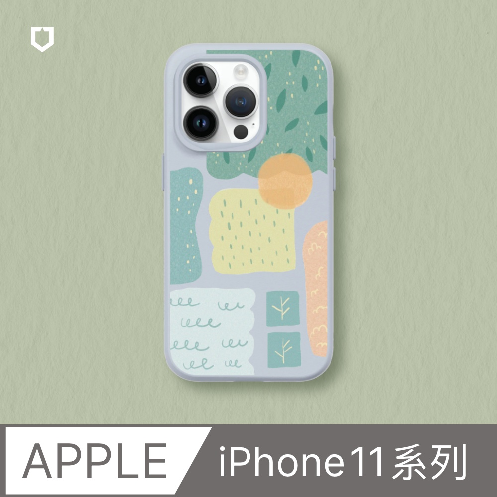 【犀牛盾】iPhone 11系列SolidSuit防摔背蓋手機殼｜獨家設計-森林幾何(多色可選)