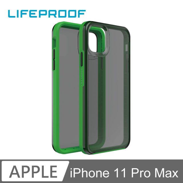 LP iPhone 11 Pro Max 防摔保護殼-SLAM(透黑+綠)
