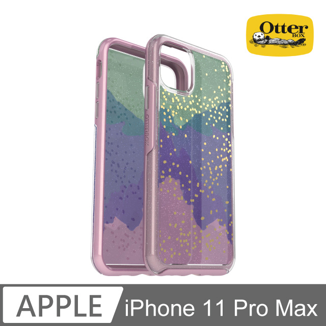 OB iPhone 11 Pro Max Symmetry 炫彩幾何透明保護殼-炫彩綠粉