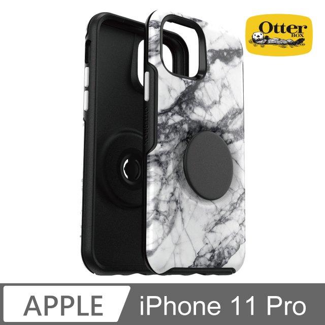 OB+POP iPhone 11 Pro Symmetry 炫彩幾何泡泡騷保護殼-白大理石
