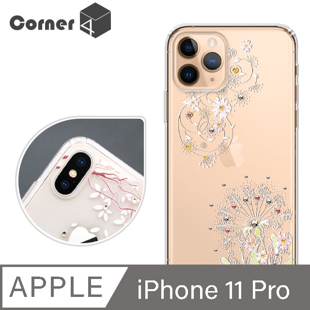 Corner4 iPhone 11 Pro 5.8吋奧地利彩鑽雙料手機殼-彼岸花