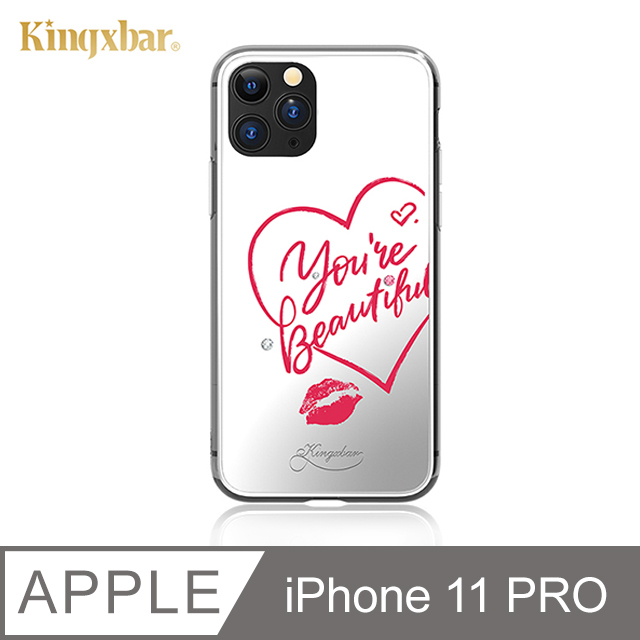 Kingxbar 天使系列 iPhone11 Pro 手機殼 i11 Pro 施華洛世奇水鑽保護殼 (愛心)