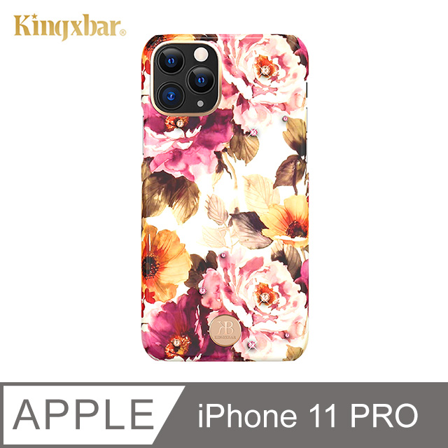 Kingxbar 花季系列 iPhone11 Pro 手機殼 i11 Pro 施華洛世奇水鑽保護殼 (牡丹)