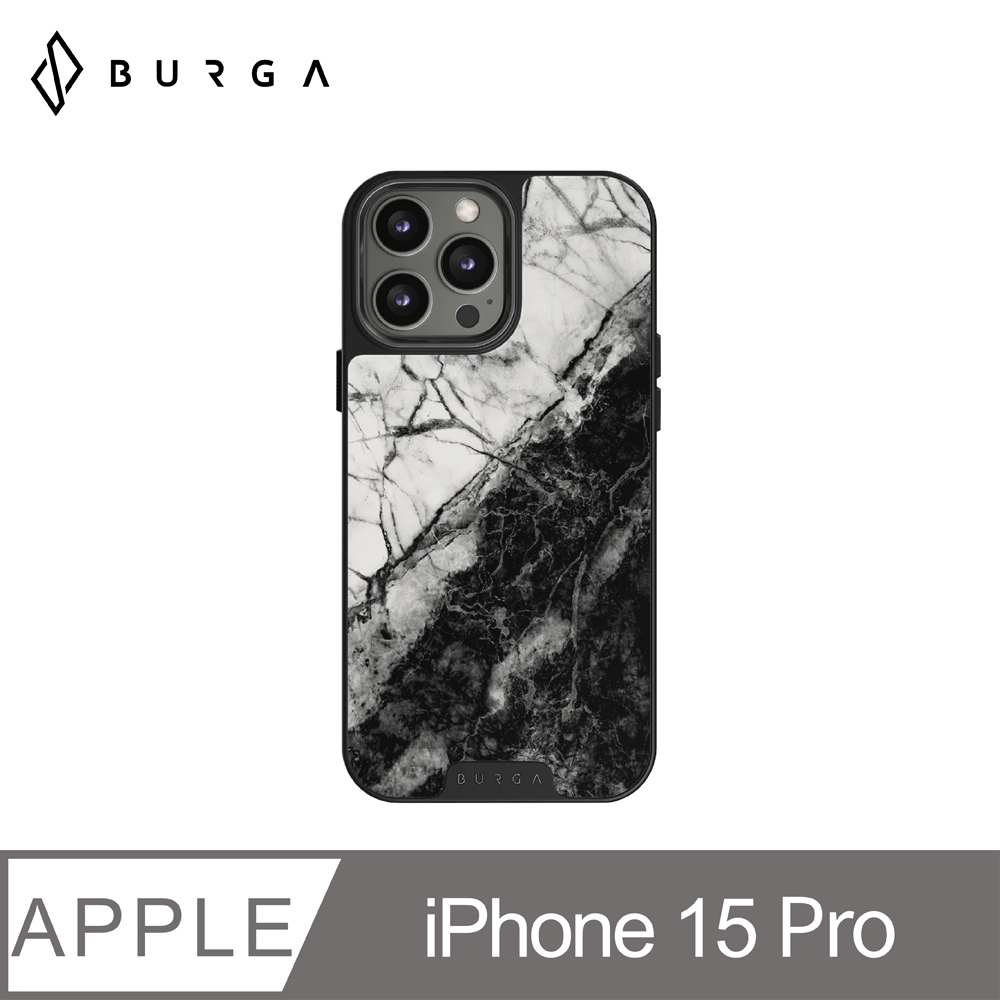 BURGA iPhone 15 Pro Elite系列防摔保護殼-白晝黑夜(晨霧灰框)