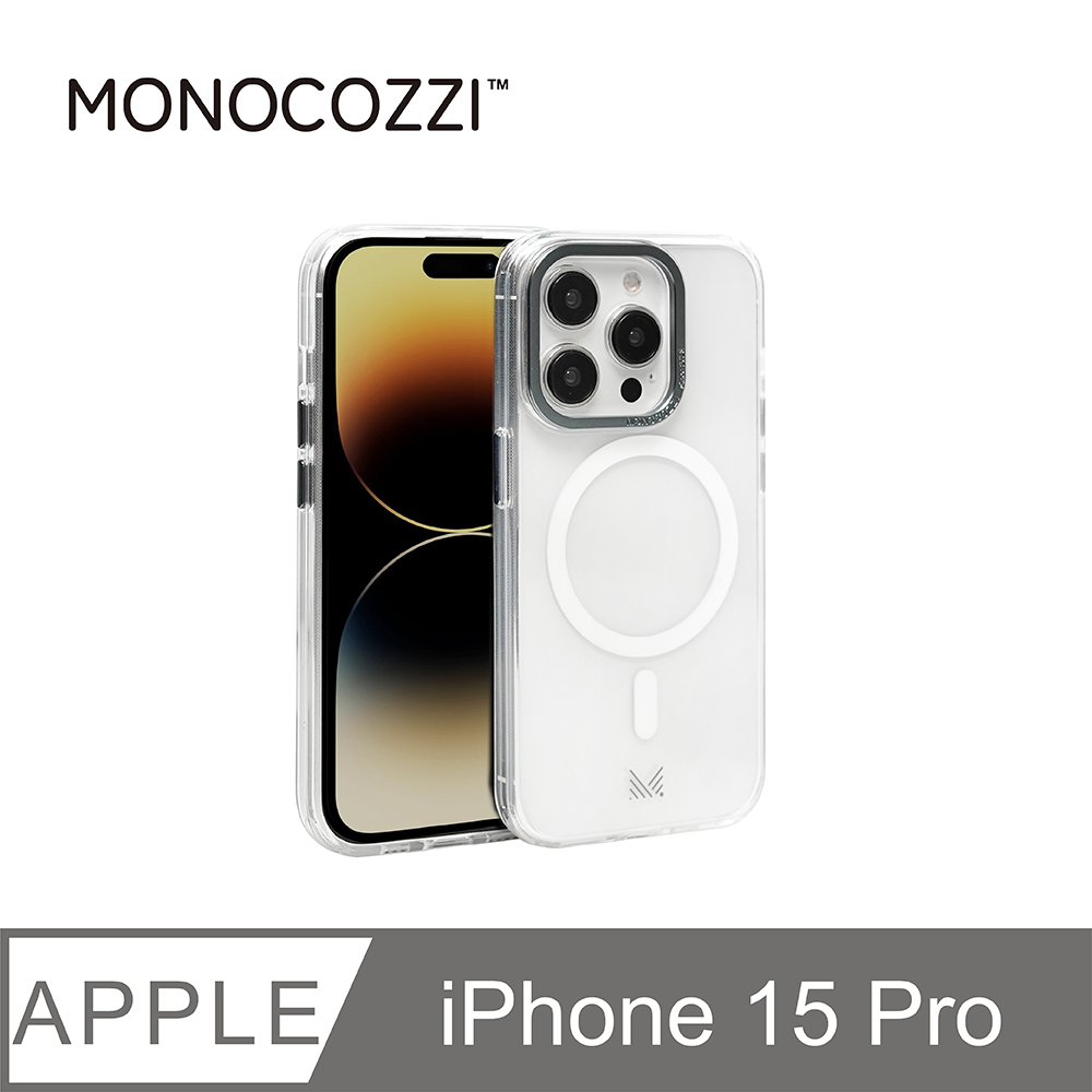 MONOCOZZI iPhone 15 Pro 全透明金屬鏡頭框磁吸保護殼