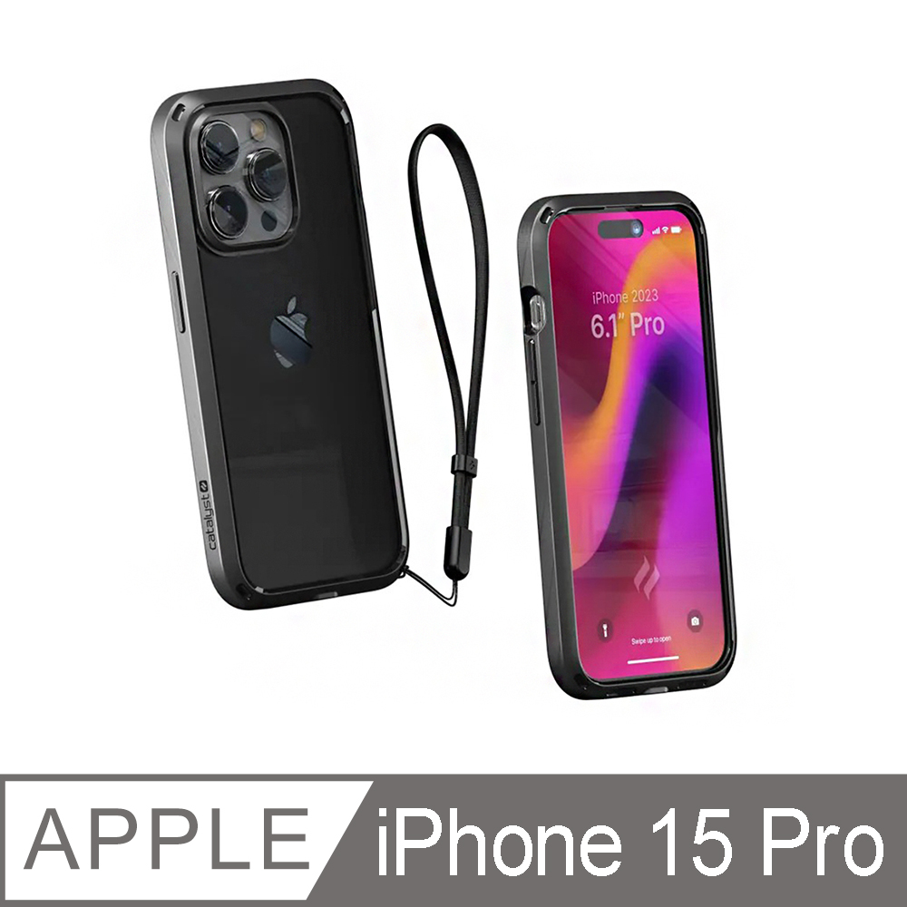 CATALYST iPhone15 Pro (6.1吋)防摔耐衝擊保護殼●黑色