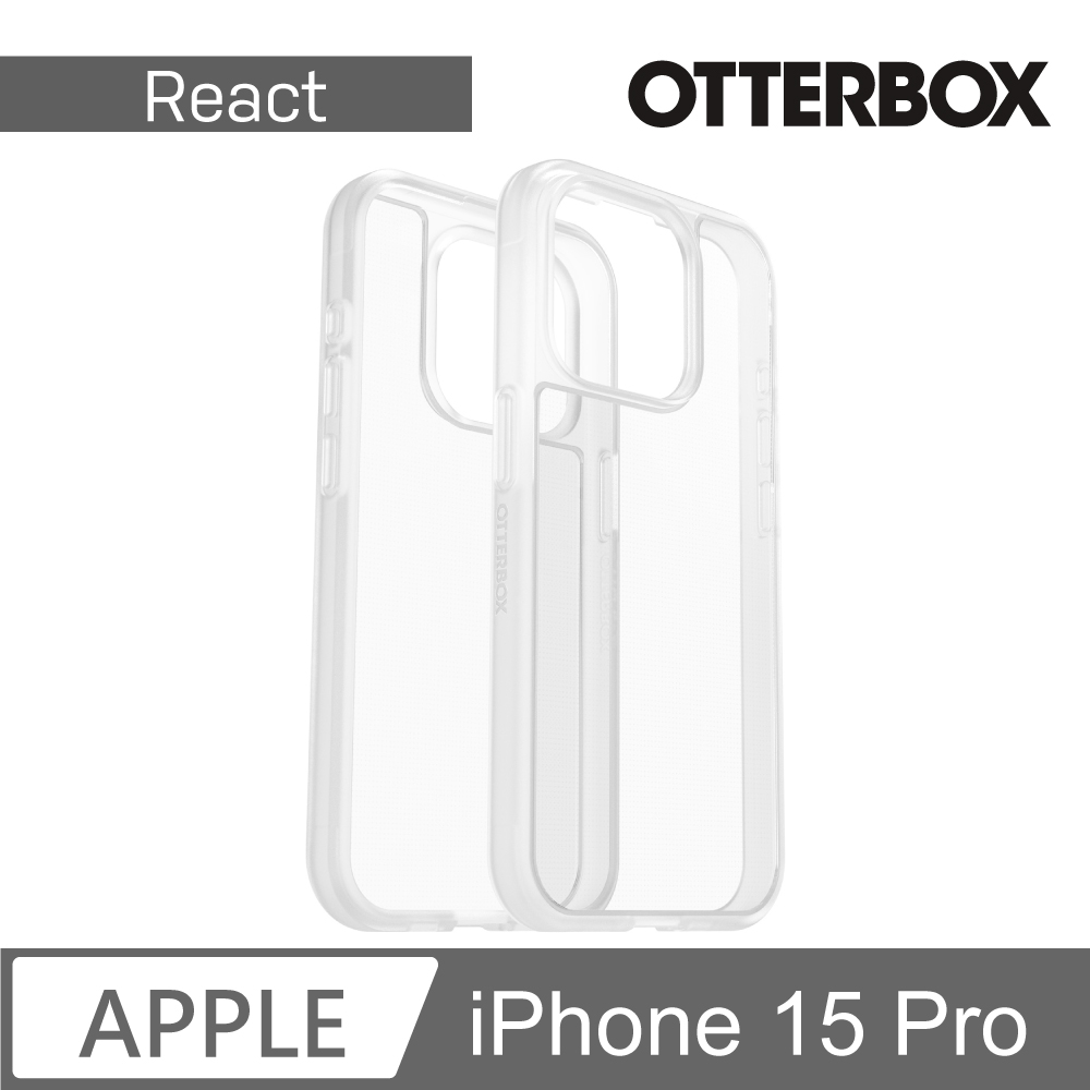 【OtterBox】iPhone 15 Pro 6.1吋 React 輕透防摔殼 (透明)