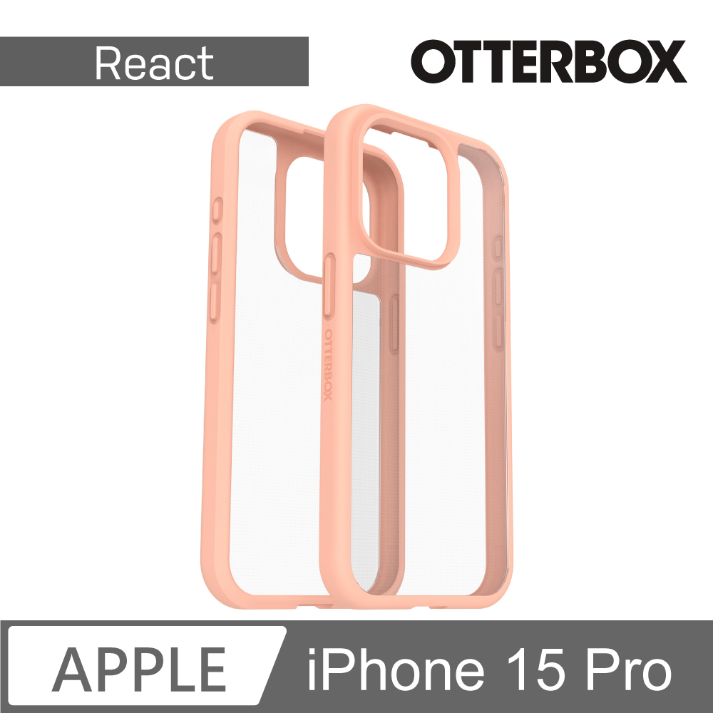 【OtterBox】iPhone 15 Pro 6.1吋 React 輕透防摔殼 (橙透)