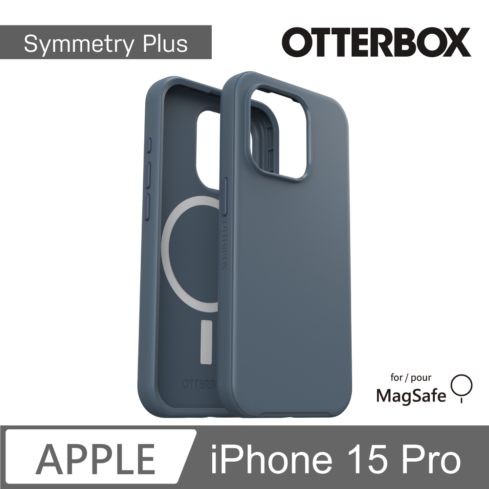 【OtterBox】iPhone 15 Pro 6.1吋 Symmetry Plus 炫彩幾何保護殼-藍(支援MagSafe)