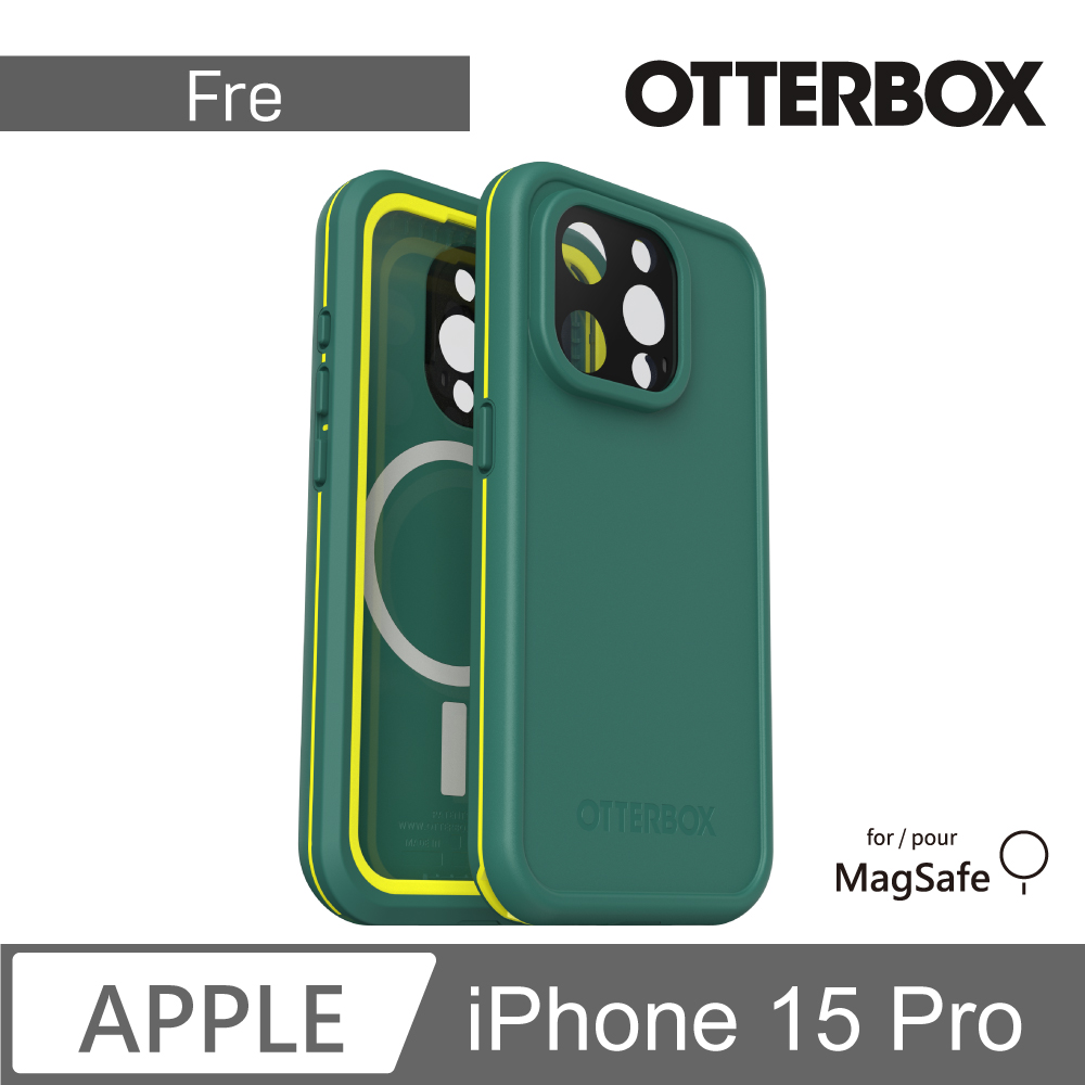 OtterBox LifeProof iPhone 15 Pro 6.1吋 Fre 全方位防水/雪/震/泥 保護殼-綠(支援MagSafe)