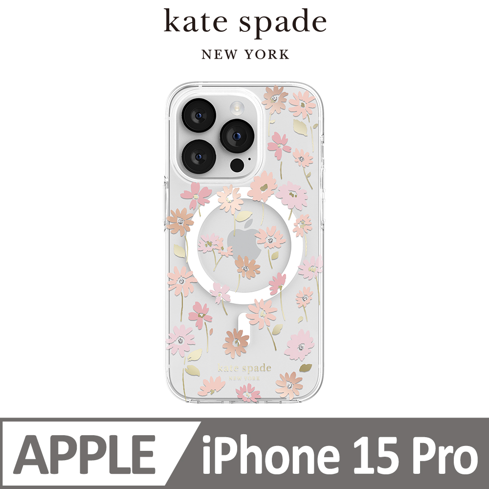 【kate spade】iPhone 15 Pro MagSafe 精品手機殼 初春花語