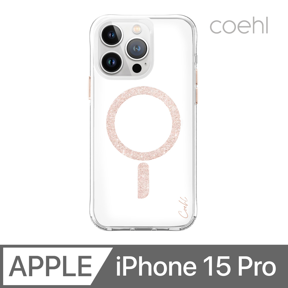 UNIQ COEHL Glace 質感磁吸防摔手機殼 玫金 iPhone 15 Pro (附拭鏡布)
