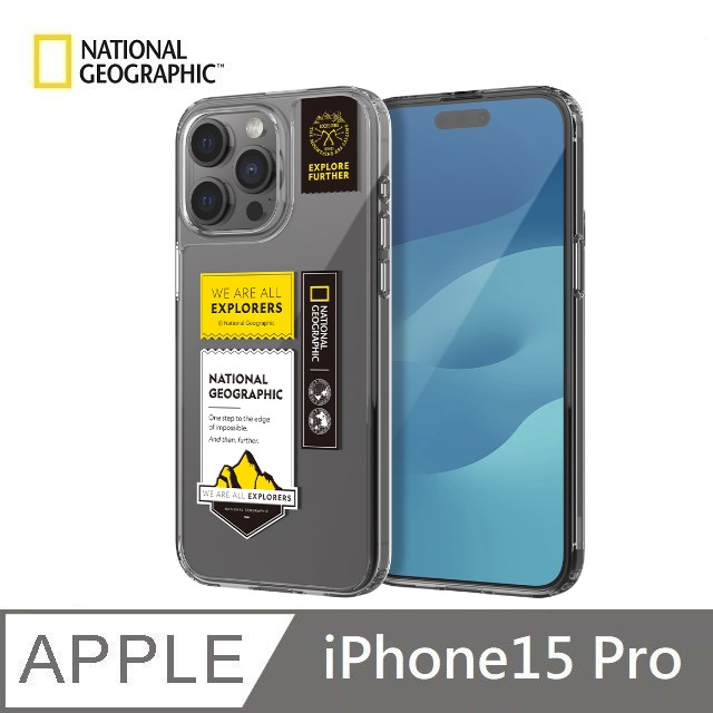 【National Geographic 】 Wappen Clear Case 透明防撞手機殼 適用 iPhone 15 Pro - 山脈