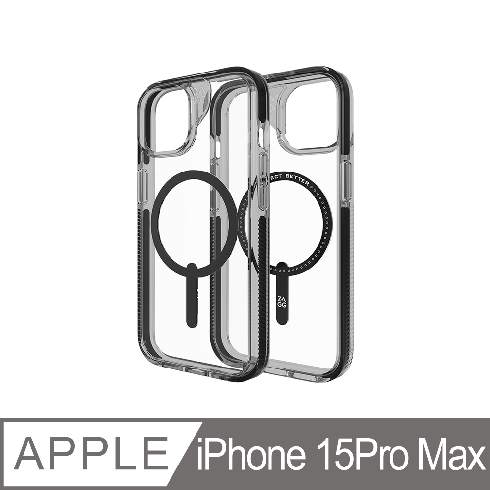 ZAGG iPhone 15 Pro Max 聖塔克魯茲磁吸款 黑色防摔保護殼