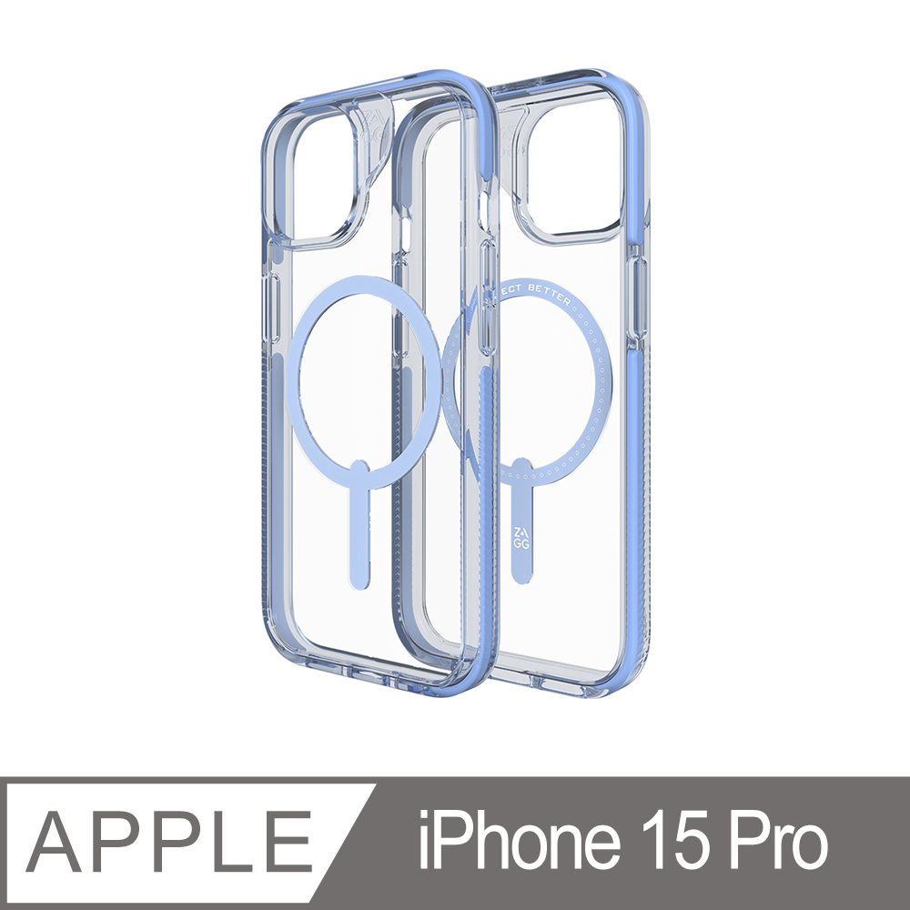ZAGG iPhone 15 Pro 聖塔克魯茲磁吸款 藍色防摔保護殼