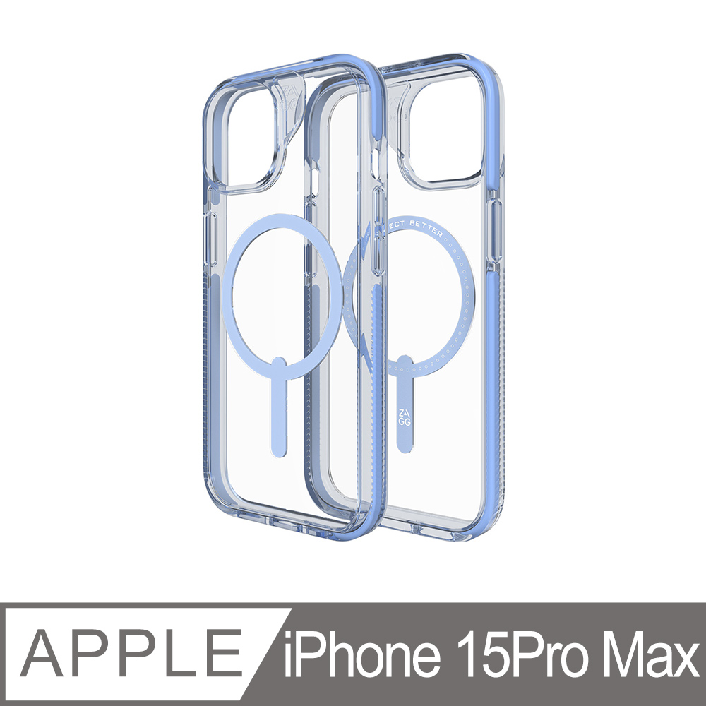 ZAGG iPhone 15 Pro Max 聖塔克魯茲磁吸款 藍色防摔保護殼