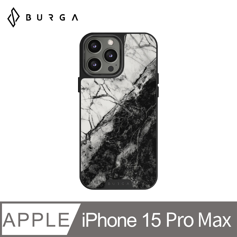 BURGA iPhone 15 Pro Max Elite系列防摔保護殼-白晝黑夜(晨霧灰框)
