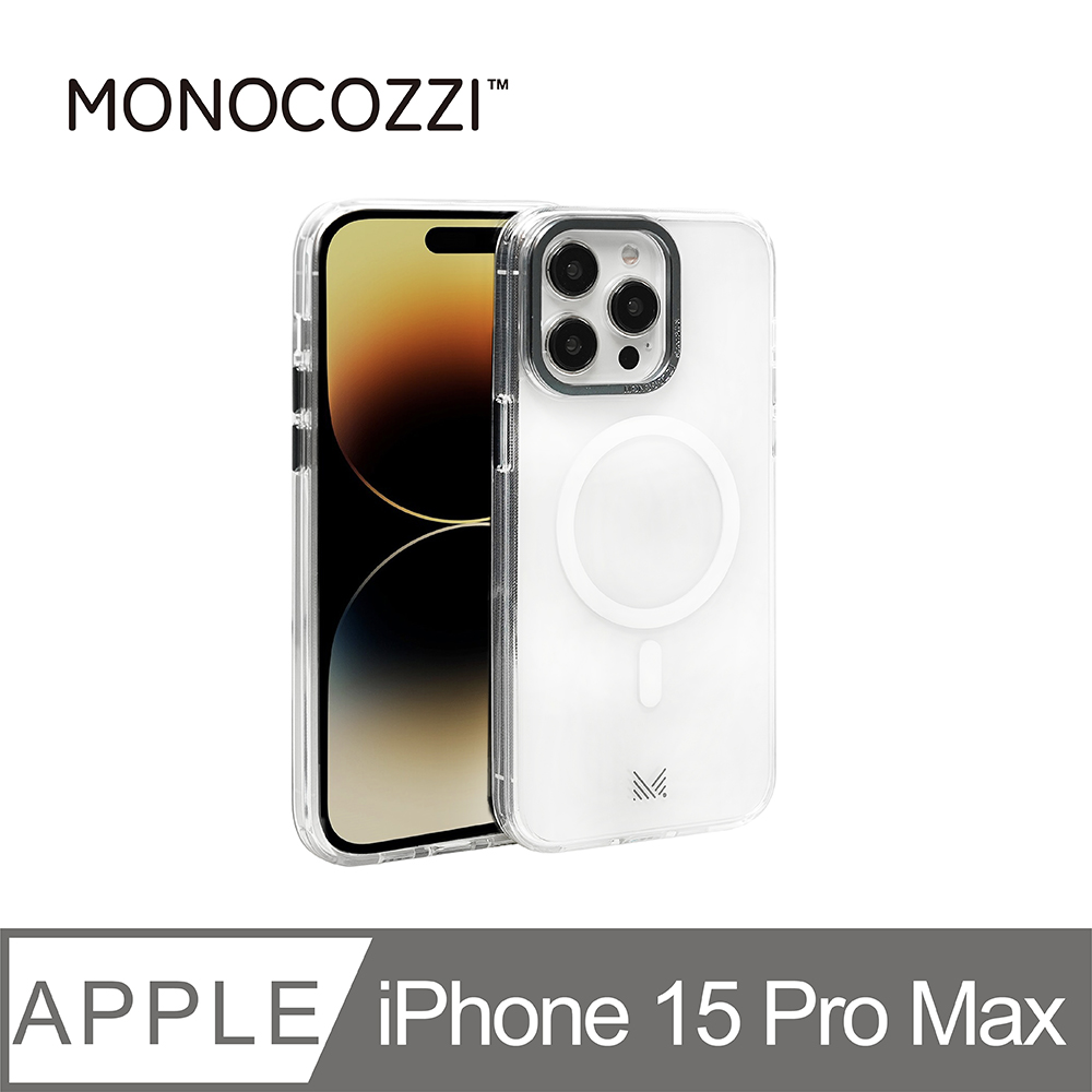 MONOCOZZI iPhone 15 Pro Max 全透明金屬鏡頭框磁吸保護殼