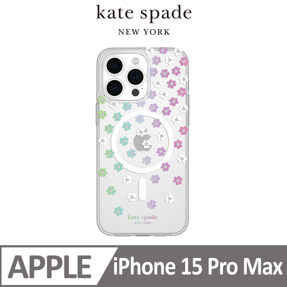 【kate spade】iPhone 15 Pro Max MagSafe 精品手機殼 幻彩小花