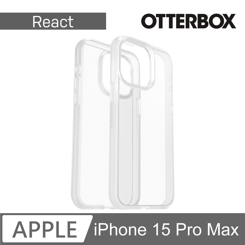 【OtterBox】iPhone 15 Pro Max 6.7吋 React 輕透防摔殼 (透明)