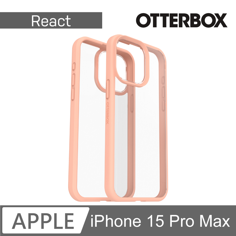 【OtterBox】iPhone 15 Pro Max 6.7吋 React 輕透防摔殼 (橙透)