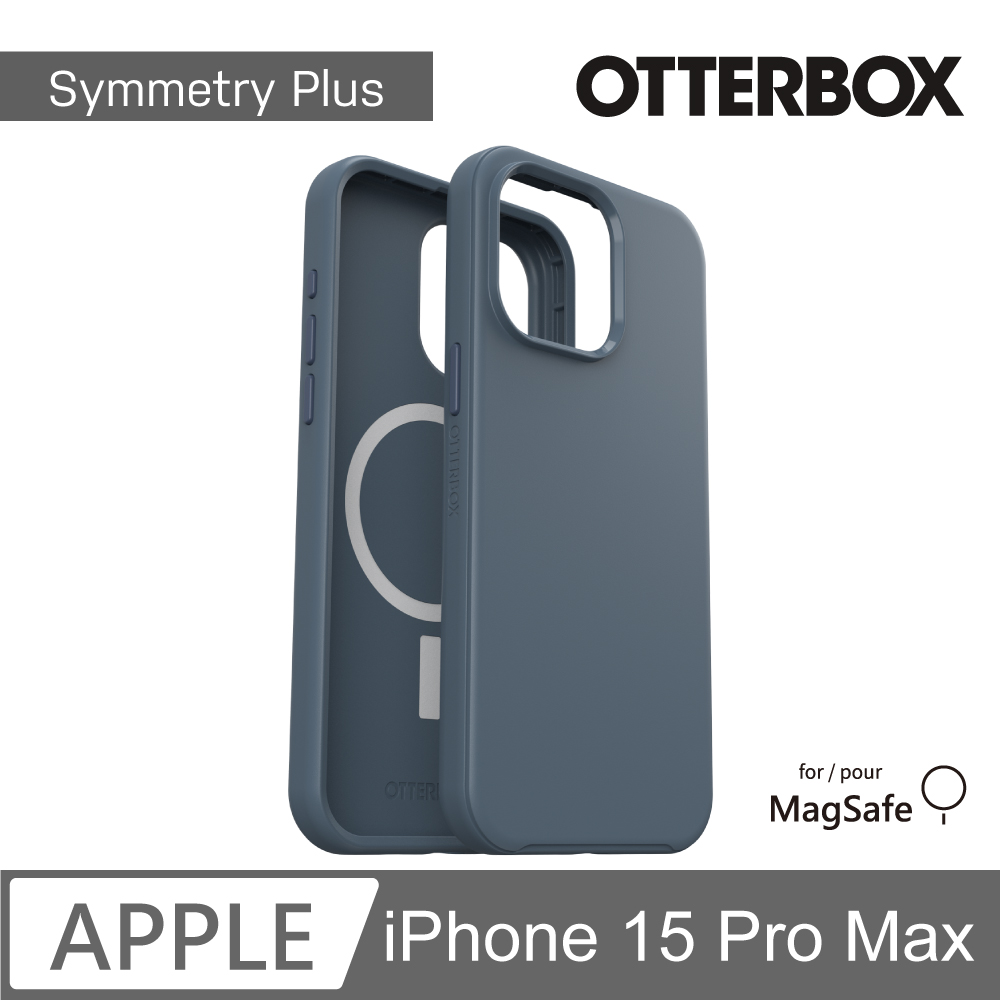 【OtterBox】iPhone 15 Pro Max 6.7吋 Symmetry Plus 炫彩幾何保護殼-藍(支援MagSafe)