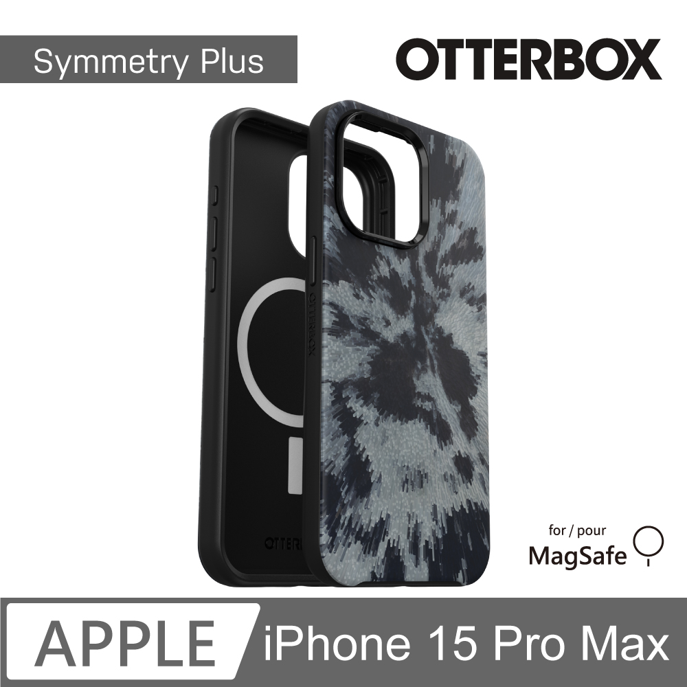 【OtterBox】iPhone 15 Pro Max 6.7吋 Symmetry Plus 炫彩幾何保護殼-幻影黑(支援MagSafe)