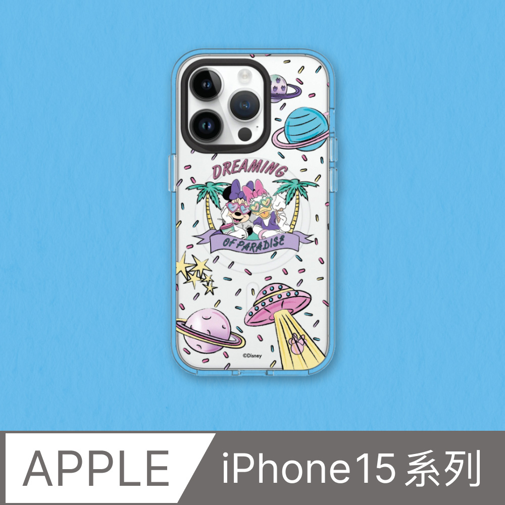【犀牛盾】iPhone 15系列Clear(MagSafe 兼容)透明防摔手機殼｜迪士尼-米奇系列-繽紛宇宙-米妮與黛西